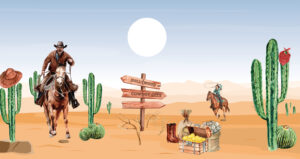 Cowboys in het wilde westen