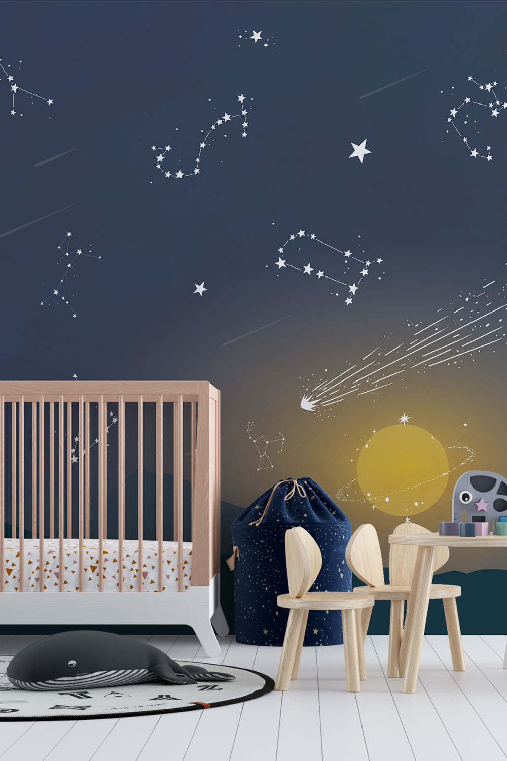 Sterren behang kinderkamer - Sterrenbeelden spotten ~ Walloha