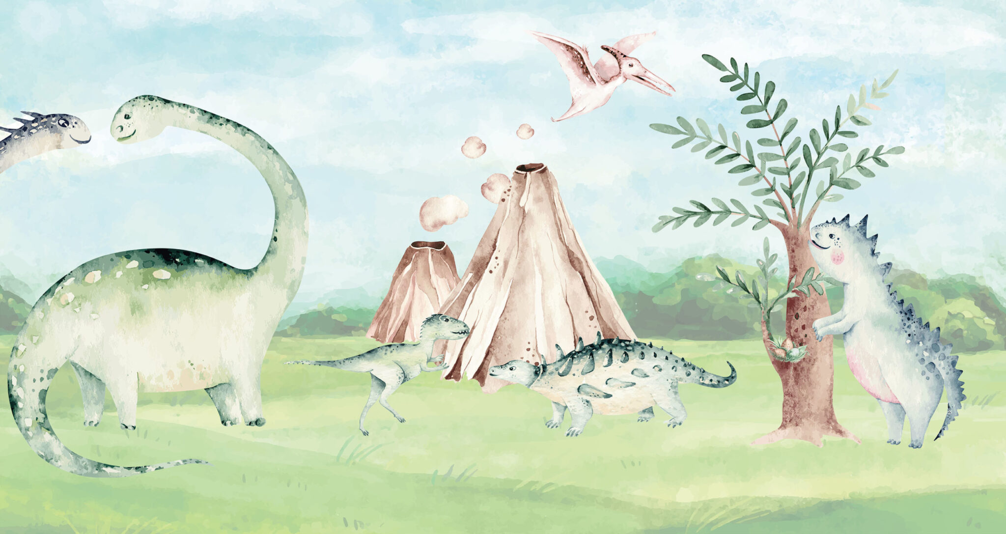 Dinosauriërs op de vlakte