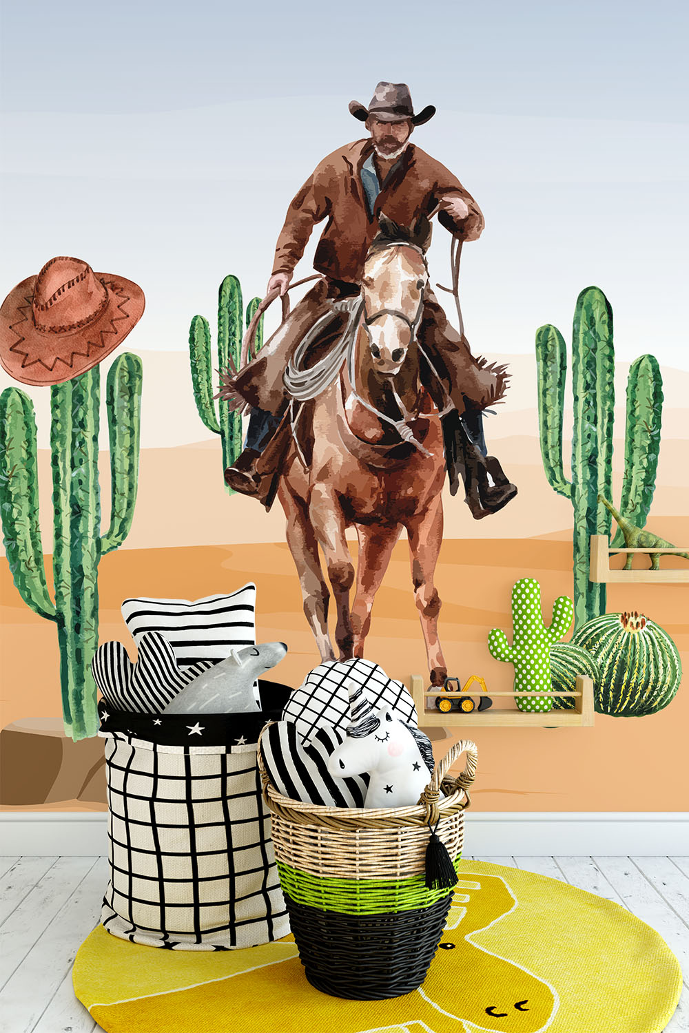 Cowboy behang voor kinderen - Cowboys in het wilde westen ~ Walloha