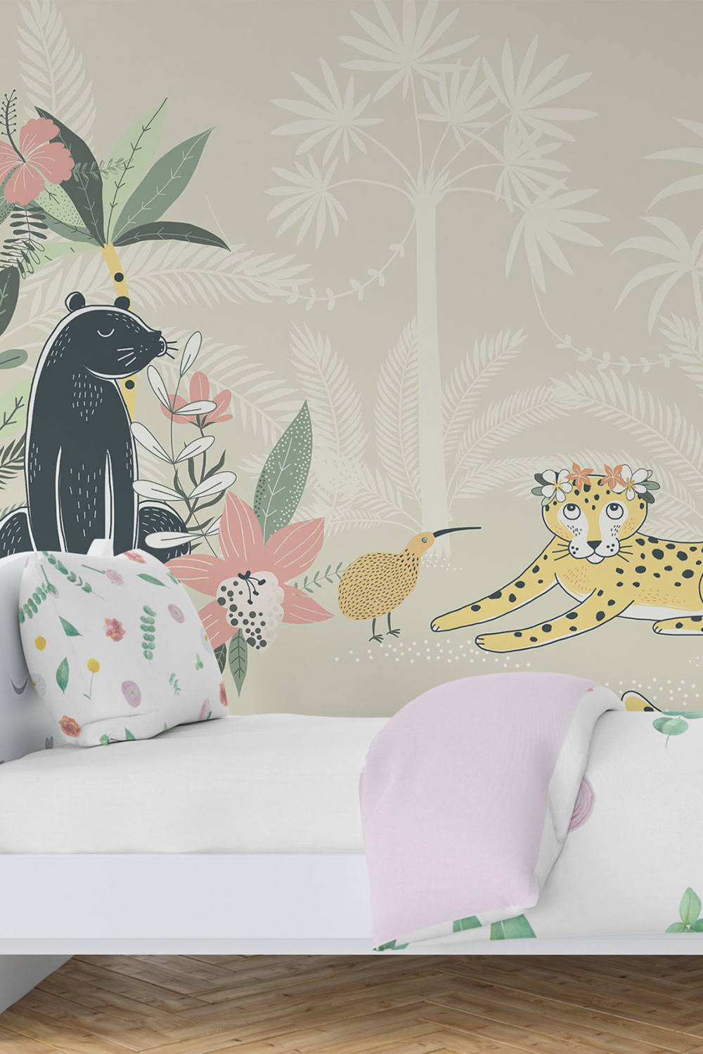 Jungle behang voor meisjes - Oerwoud oase ~ Walloha