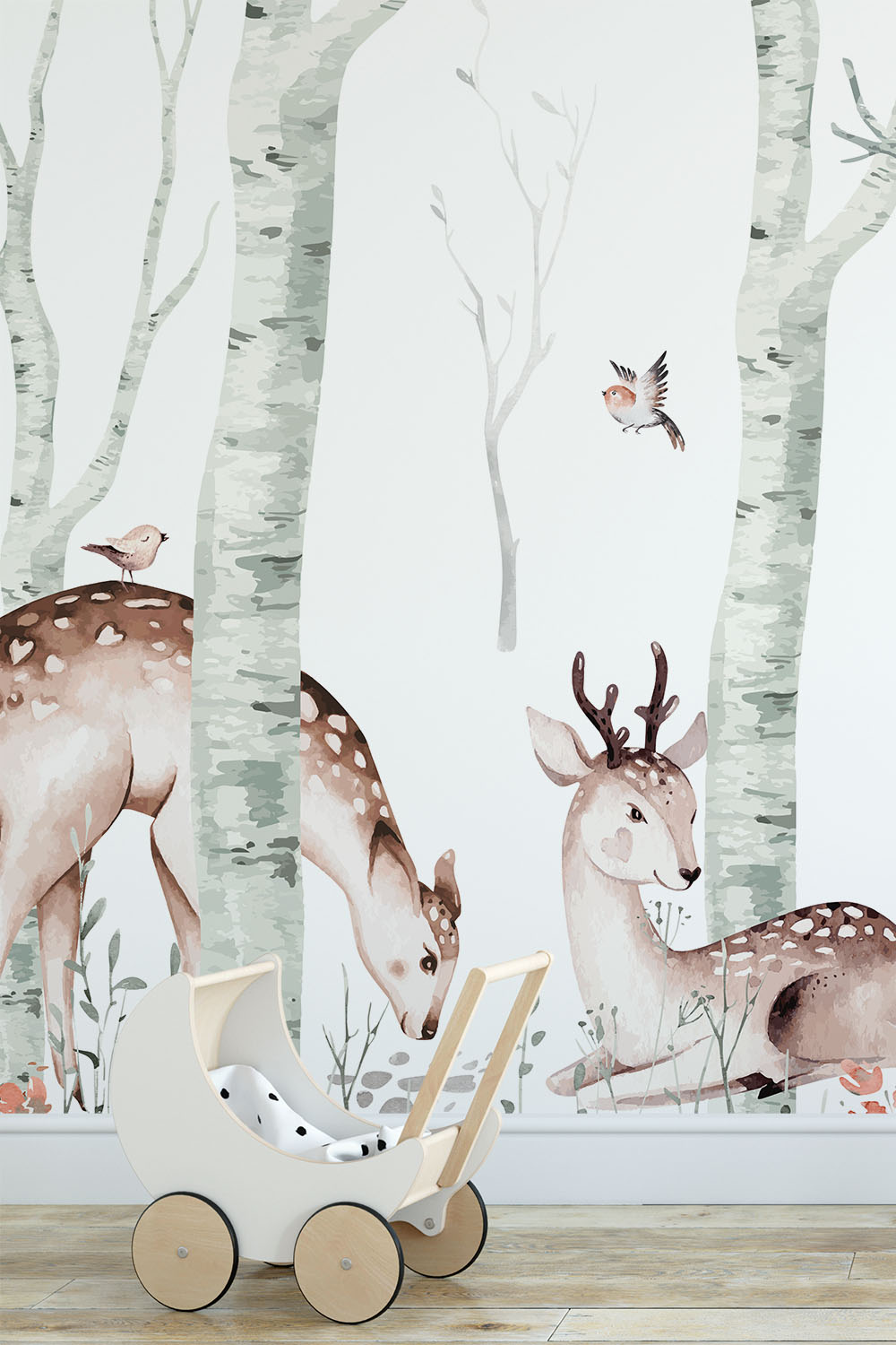 Bosdieren behang voor kinderen - Dieren in het bos ~ Walloha.com