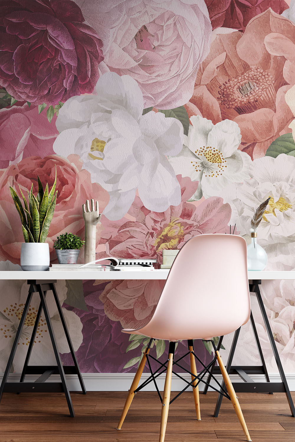 Rozen en bloemen behang ~ Walloha