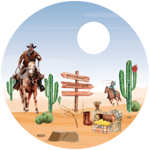 Behangcirkel Cowboys in het wilde westen