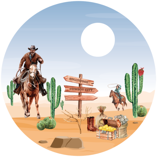 Behangcirkel Cowboys in het wilde westen