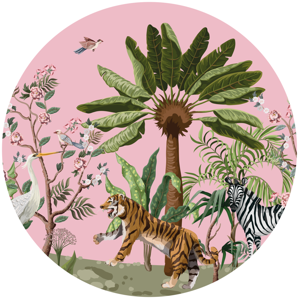 Behangcirkel Oosterse jungle