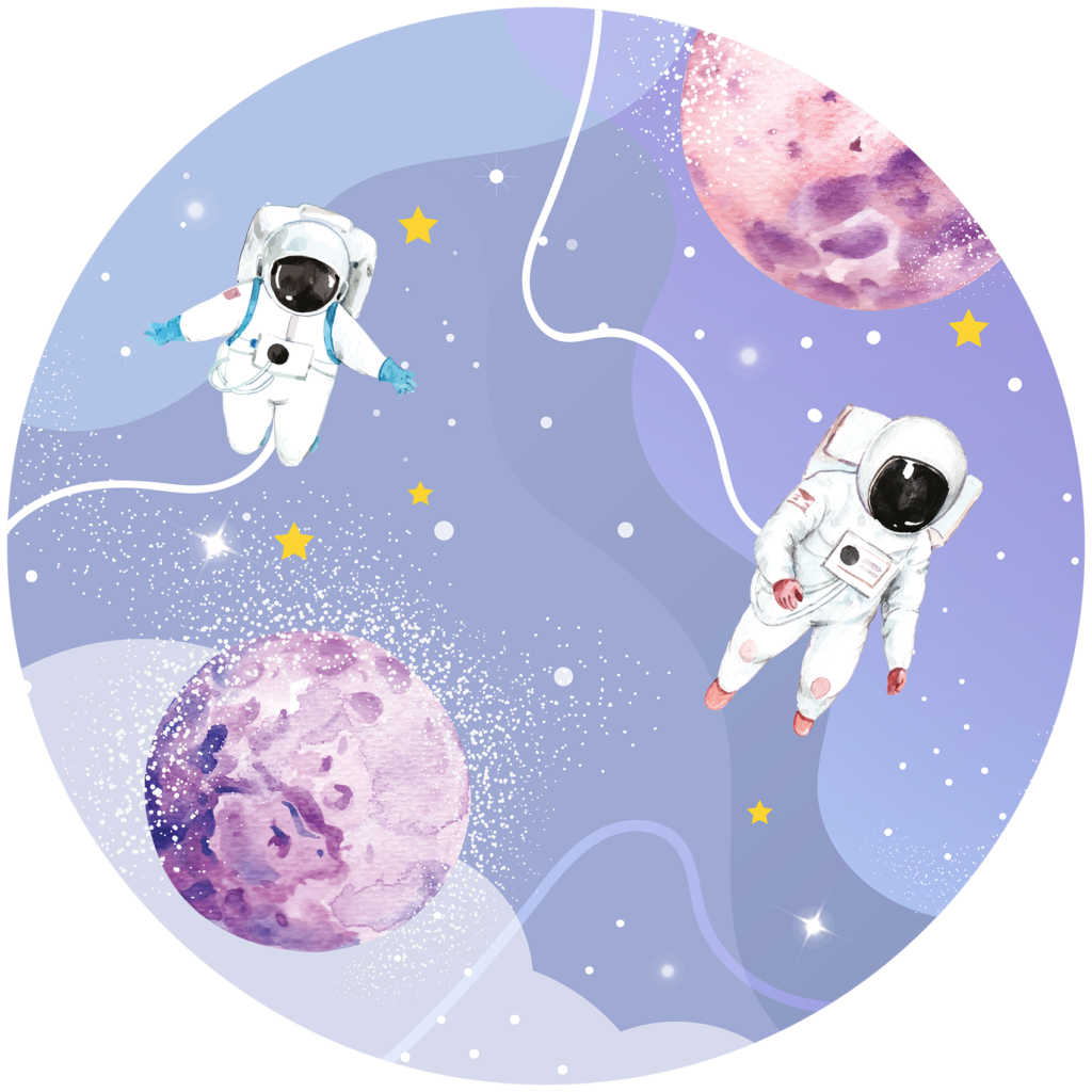 Behangcirkel Astronauten op ruimtereis