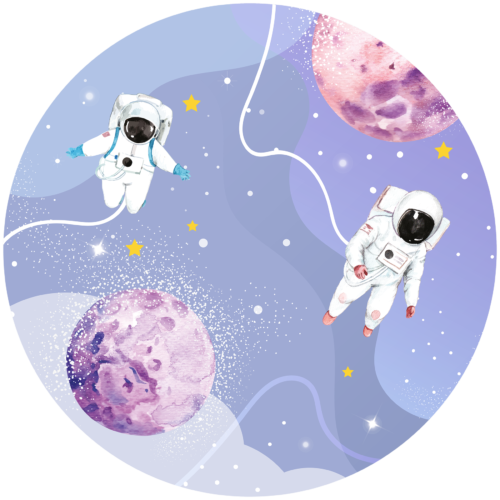 Behangcirkel Astronauten op ruimtereis