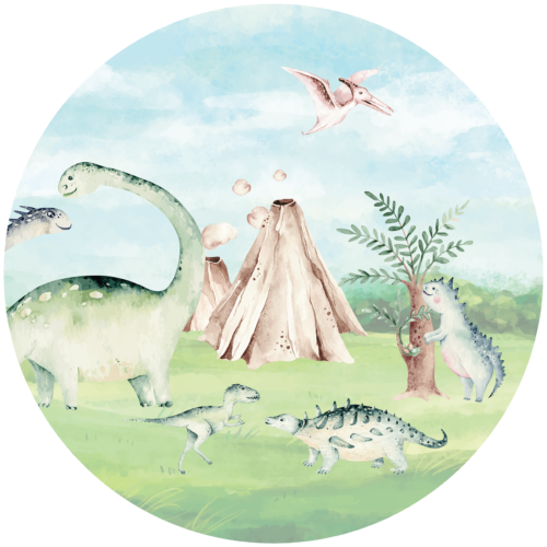 Behangcirkel Dinosauriers op de vlakte