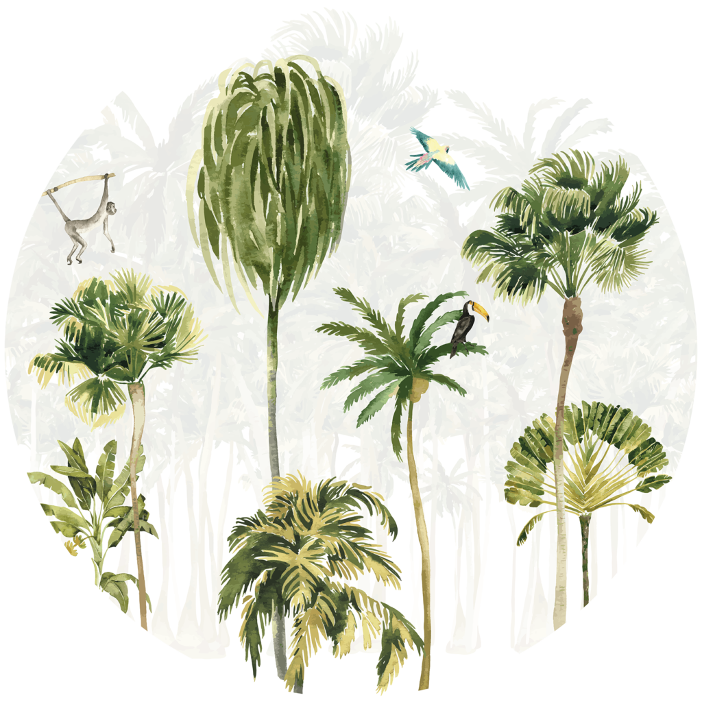 Behangcirkel Palmbomen paradijs