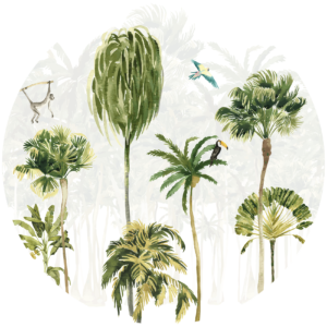 Behangcirkel Palmbomen paradijs