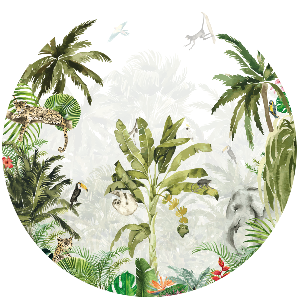 Behangcirkel Diep in de jungle