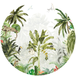 Behangcirkel Diep in de jungle