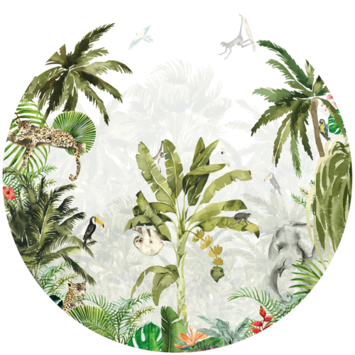 Behangcirkel Diep in de jungle