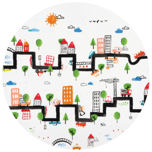 Behangcirkel Auto achtbaan