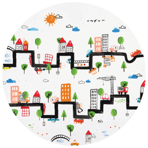 Behangcirkel Auto achtbaan