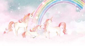 Behang - Eenhoorn sprookje