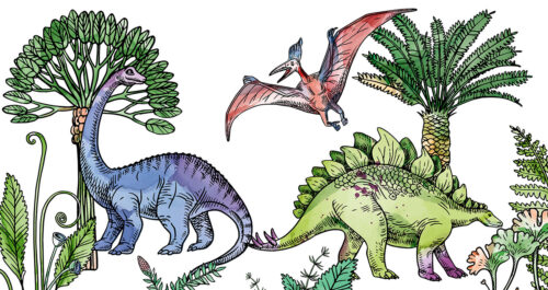 Dino schildering - Kinderbehang