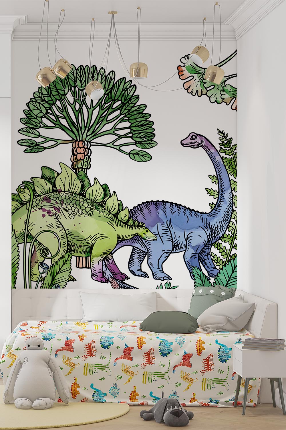 Dino schildering - Kinderbehang