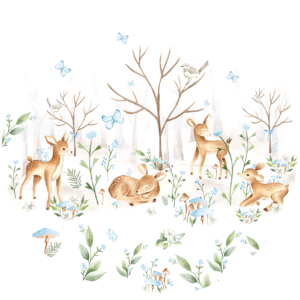 Behangcirkel lieve hertjes - Blauw