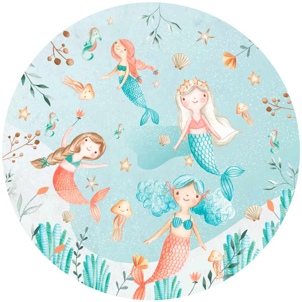 Behangcirkel Meermin meisjes