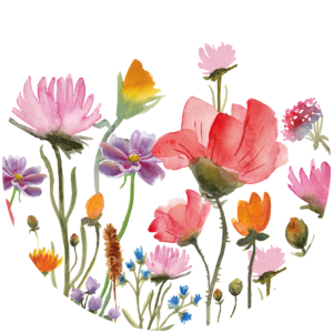 Behangcirkel Wilde bloemen