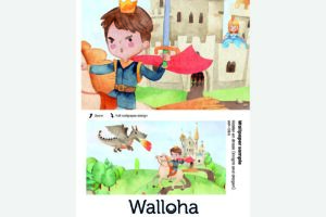 Ridder en draak behang - Walloha