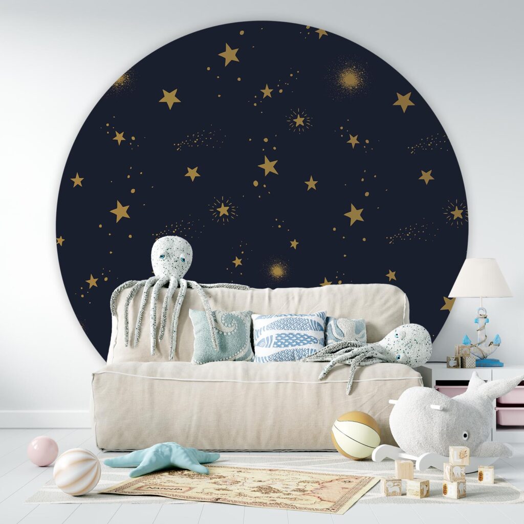 Behangcirkel Sterrenhemel in de nacht