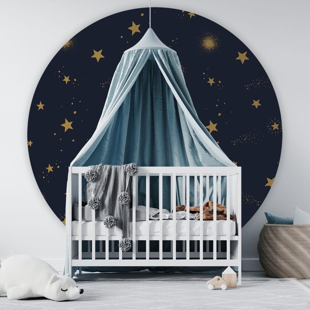 Behangcirkel Sterrenhemel in de nacht