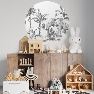 Behangcirkel Olifantje in het bos