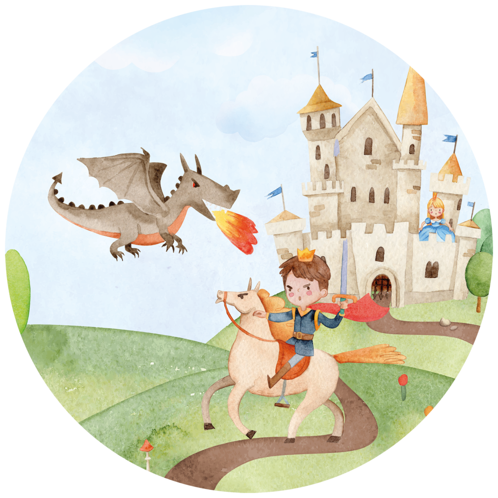 Behangcirkel Ridder en paard