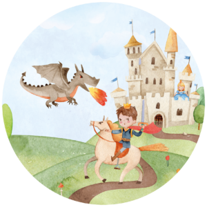 Behangcirkel Ridder en paard