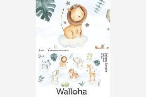 Safari droom - Wolken behang met dieren