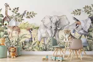 Dieren van de savanne - Safari dieren behang