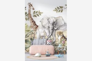 Dieren van de savanne - Safari dieren behang