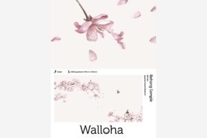 Japanse kersenbloesem - Bloemen behang met vogels en bijen