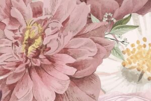 Klassieke schoonheid - Roze bloemen behang