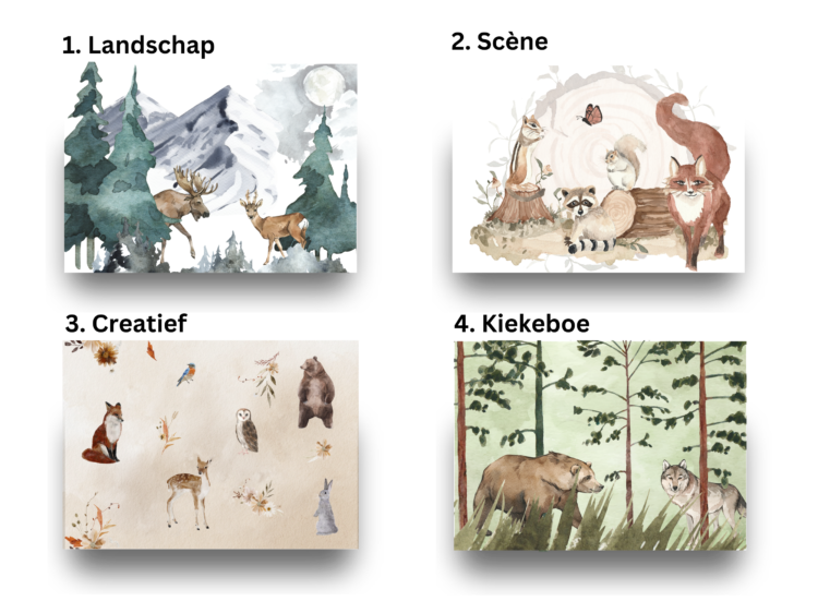 Maatwerk bos behang - Kies je setting