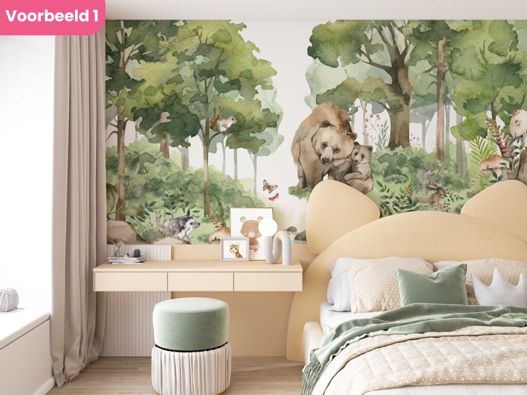 Voorbeeld maatwerk bos behang - Walloha Kinderbehang