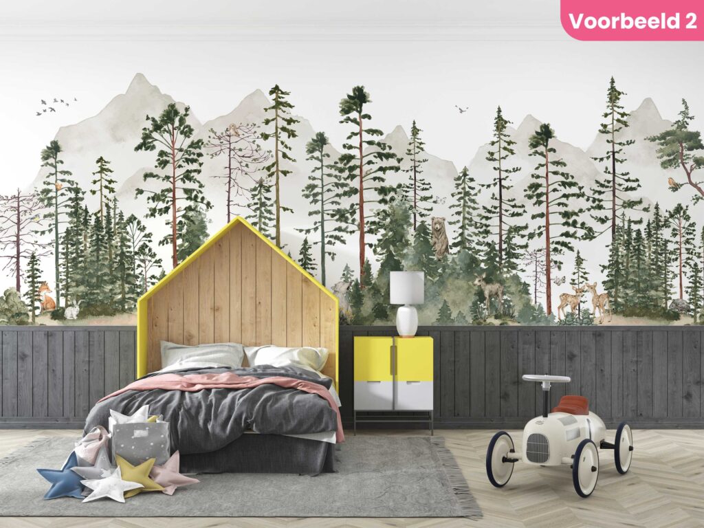 Voorbeeld maatwerk bos behang - Walloha Kinderbehang